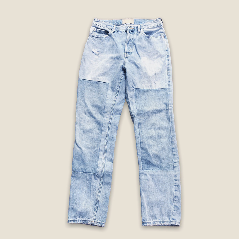 Everlane 90s Cheeky Jean Light Wash Patchwork Organic Cotton High Waist Jeans 26